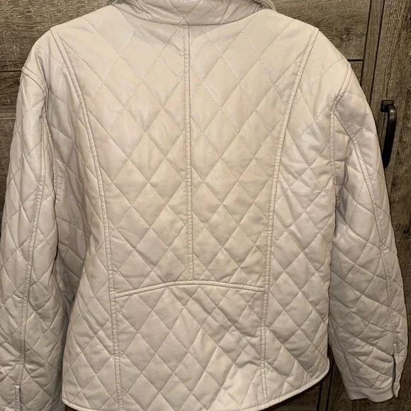 Simply Vera Vera Wang Women's Off-White Quilted Bomber Jacket Size Large - Picture 2 of 3